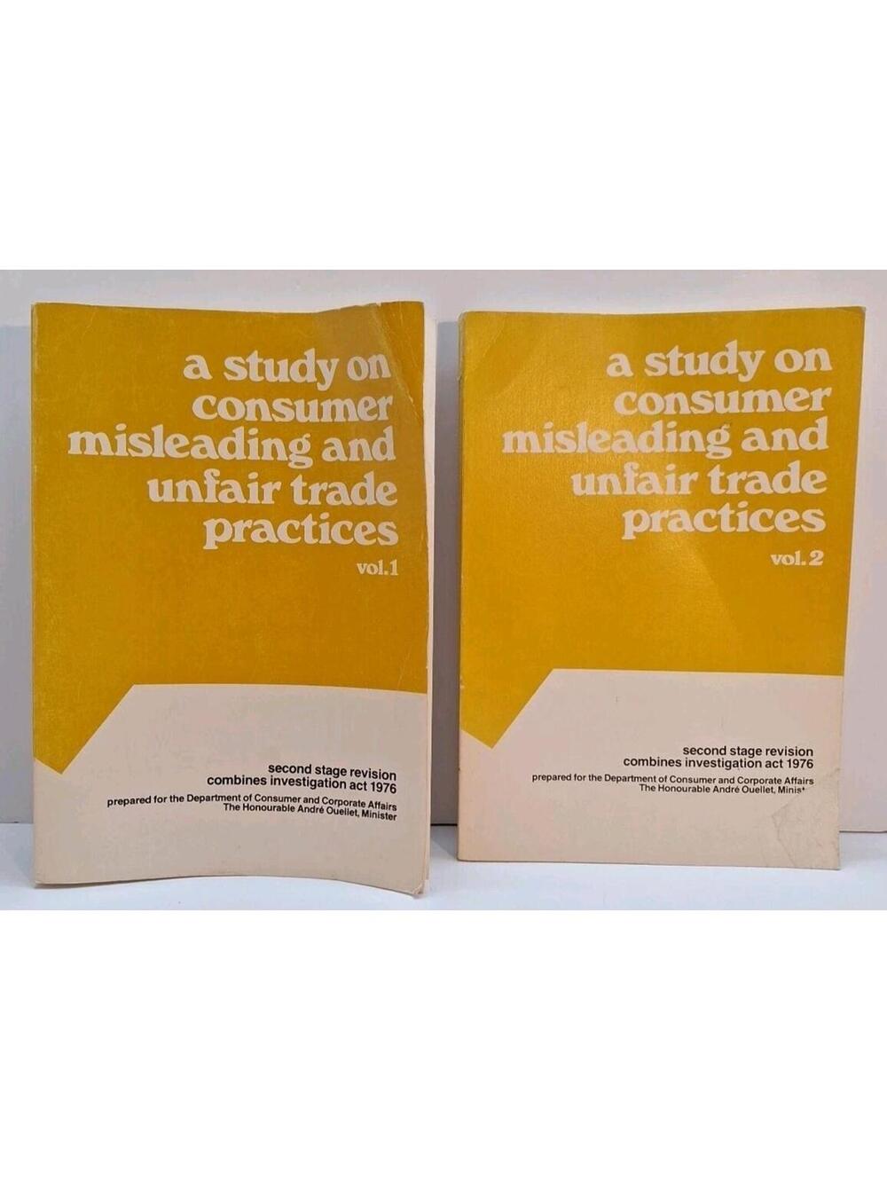 1976 A Study On Consumer Misleading And Unfair Trade Practices Volume 1 And 2